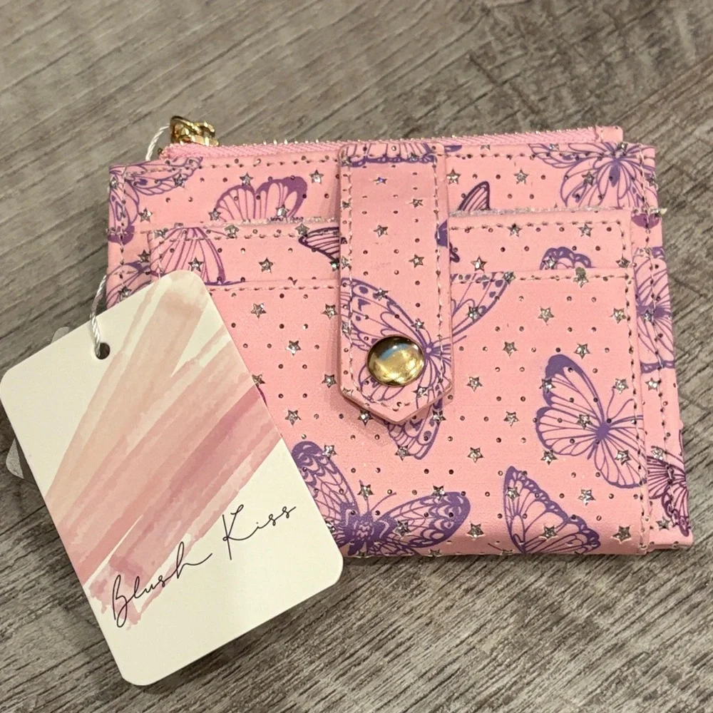 Pink Butterfly Women's Wallet/Card case~ NWT~ gorgeous - Picture 1 of 6